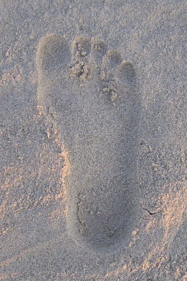 Fußabdruck als Symbol für Imprint